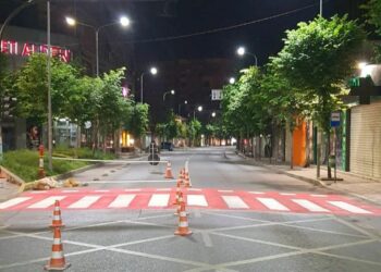 Rruga e Dibrës me sinjalistik të rinovuar për kalimin e këmbësorve