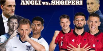 Himni Kuq e Zi në Wembley, Anglia fiton me dy gola, Formacionet / PAMJET