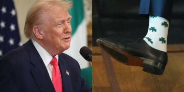 Video/ Trump shpërqëndrohet nga çorapet e zv/Presidentit Vance