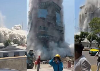 Pamjet e frikshme / Tërmeti i fortë shkatërron gradaçelën në Bangkok